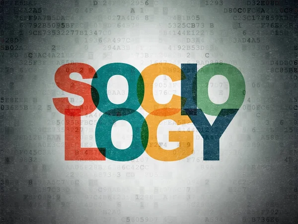 Concetto di istruzione: sociologia sullo sfondo della carta dei dati digitali — Foto Stock