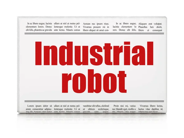 Concepto industrial: titular del periódico Industrial Robot —  Fotos de Stock