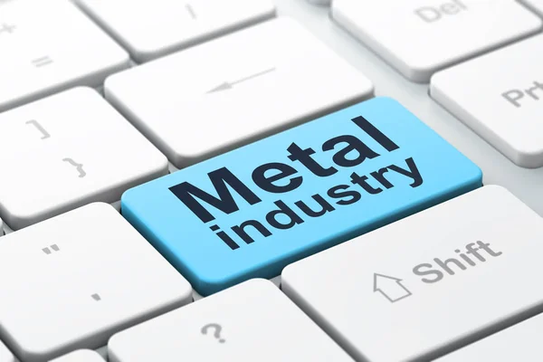 Concetto di industria: Industria del metallo su sfondo tastiera del computer — Foto Stock