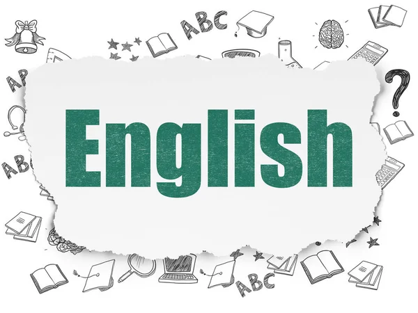 Education concept: English on Torn Paper background — Stock Photo, Image