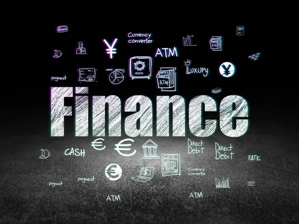 Valuta concept: Financiën in grunge donkere kamer — Stockfoto