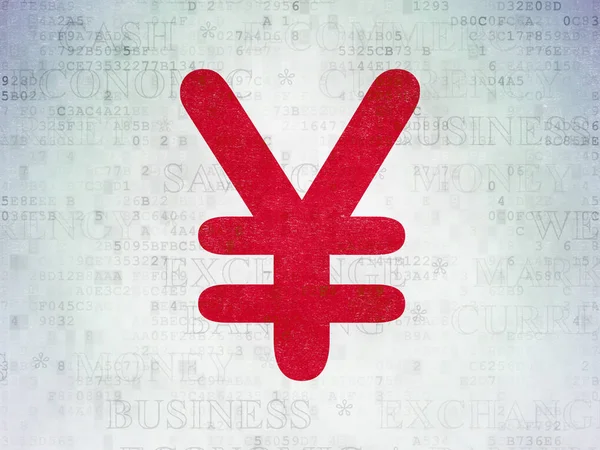 Bankenkonzept: Yen auf digitalem Datenpapier — Stockfoto