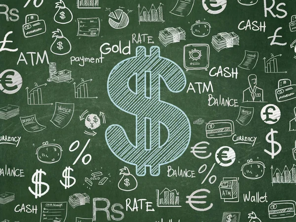 Geld-Konzept: Dollar im Hintergrund des Schulausschusses — Stockfoto