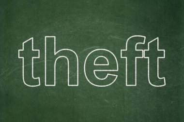 Gizlilik kavramı: Kara tahta zemin üzerine hırsızlık