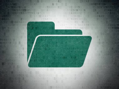 İş kavramı: dijital veri kağıt arka plan üzerinde klasör