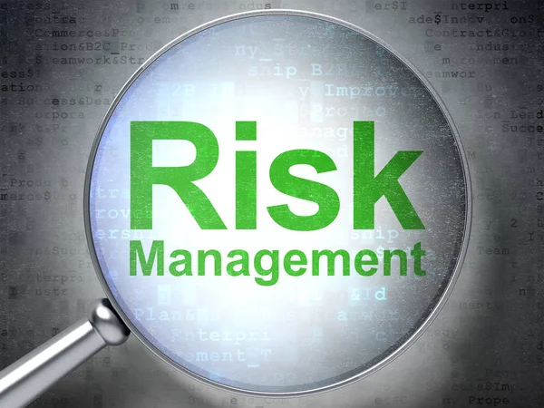 Business concept: Risk Management with optical glass — Stock Photo, Image