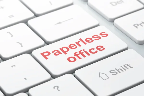 Finanzkonzept: Papierloses Büro auf Computer-Tastatur — Stockfoto