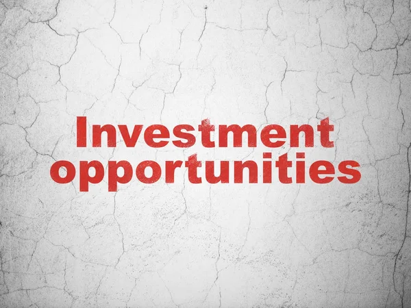 Concetto di business: opportunità di investimento sullo sfondo della parete — Foto Stock
