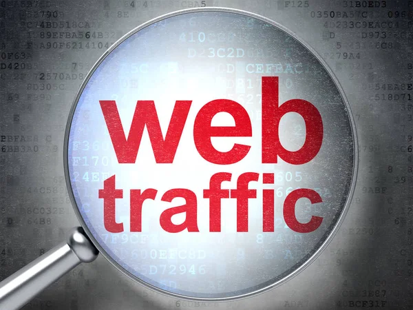 Concetto di sviluppo Web: Traffico Web con vetro ottico — Foto Stock