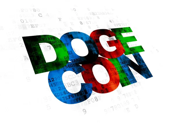 Cryptocurrency concept: Dogecoin op digitale achtergrond — Stockfoto
