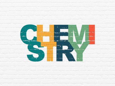 Eğitim kavramı: Kimya duvar arka plan üzerinde