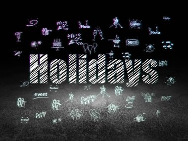 Tatil kavramı: grunge karanlık odada tatil