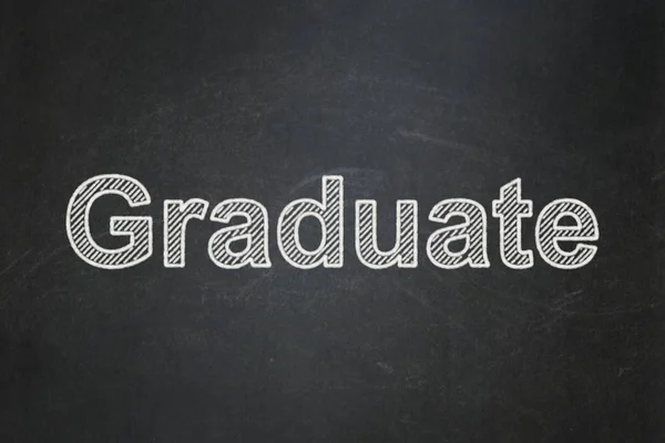 Studying concept: Graduate on chalkboard background — Stock Photo, Image