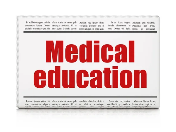 Concepto de aprendizaje: titular del periódico Educación Médica —  Fotos de Stock