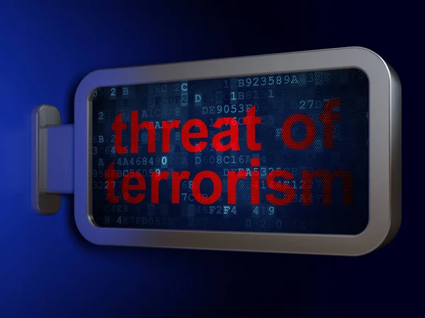 Концепция политики: угроза терроризма на фоне рекламного щита — стоковое фото