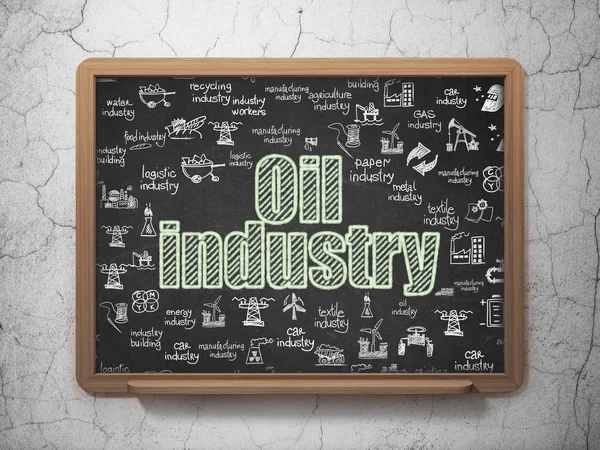 Manufacuring kavramı: okul yönetimi arka plan üzerinde petrol endüstrisi — Stok fotoğraf