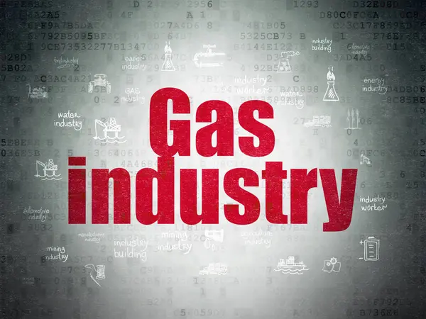 Concepto de fabricación: Industria del gas en el fondo del papel de datos digitales —  Fotos de Stock