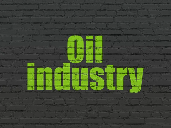 Koncepcja produkcji: przemysłu naftowego na tle ściany — Zdjęcie stockowe