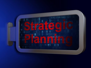 İş kavramı: stratejik planlama billboard arka plan üzerinde