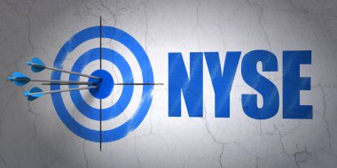 Borsa endeksler kavramı: hedef ve Nyse duvar arka plan üzerinde