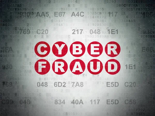 Sicherheitskonzept: Cyber-Betrug auf digitalem Datenpapier — Stockfoto
