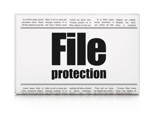 Concept de protection : titre du journal Protection des fichiers — Photo