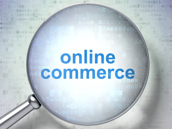 Business concept: Online Commerce with optical glass — Stock Photo, Image