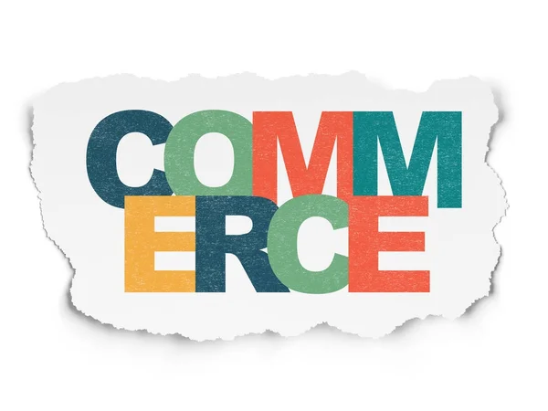 Business concept: Commerce on Torn Paper background — Stock Photo, Image