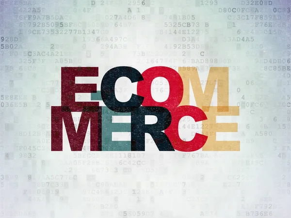 Geschäftskonzept: E-Commerce auf digitalem Datenpapier — Stockfoto