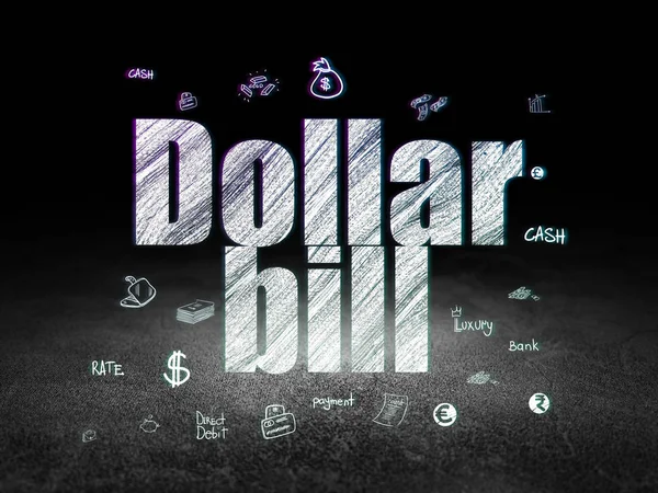 Banking concept: Dollar Bill in grunge dark room — Stock Photo, Image