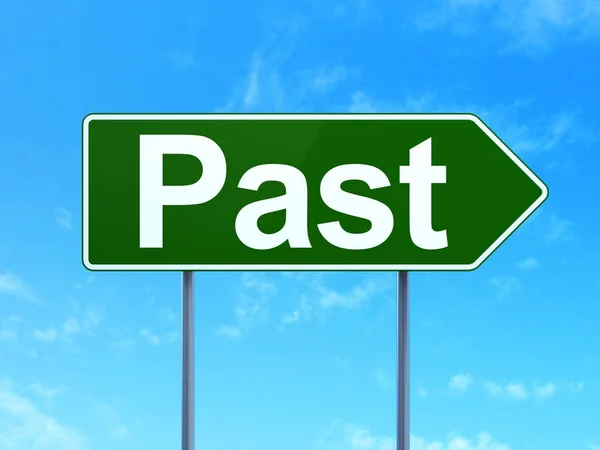 Timeline concept: Past on road sign background — Stock Photo, Image