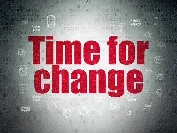 Conceito de tempo: Tempo para mudança no plano de fundo do documento de dados digital — Fotografia de Stock