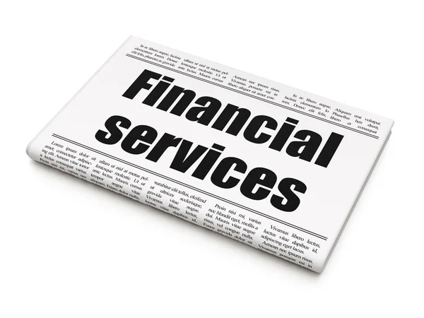 Conceito bancário: manchete do jornal Financial Services — Fotografia de Stock