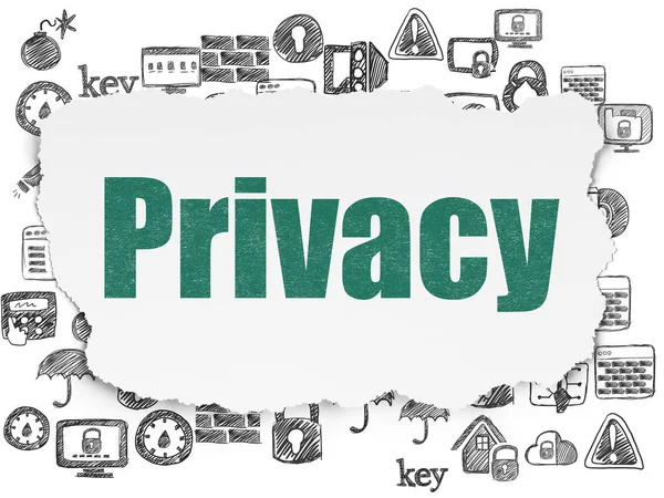 Concetto di sicurezza: privacy su sfondo carta strappata — Foto Stock