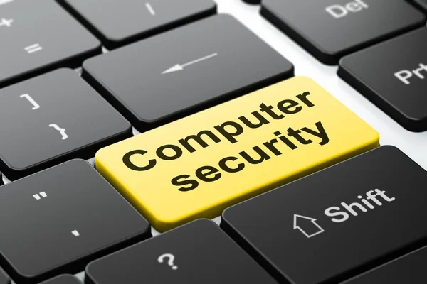 Concept de protection : Sécurité informatique sur fond de clavier d'ordinateur — Photo