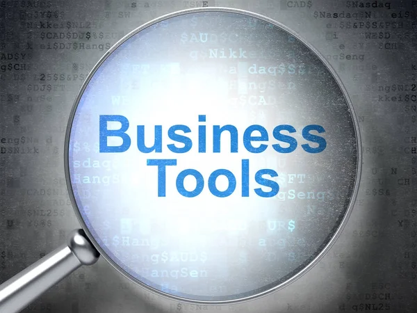 Finance concept: Business Tools with optical glass