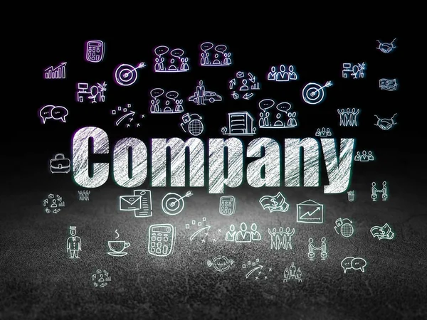 Концепция бизнеса: Компания в гранж темной комнате — стоковое фото