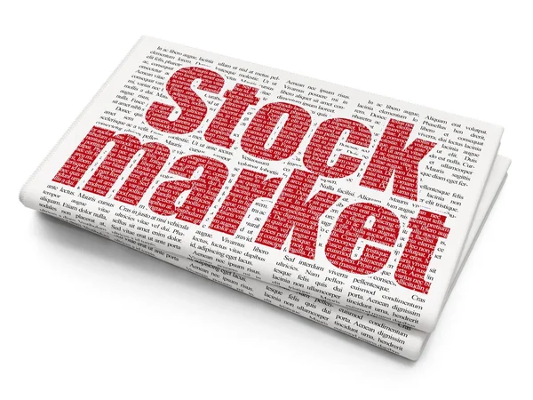 Concepto de negocio: Mercado de valores en el fondo del periódico — Foto de Stock