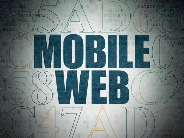 Concetto di Web design: Web mobile su sfondo Digital Data Paper — Foto Stock