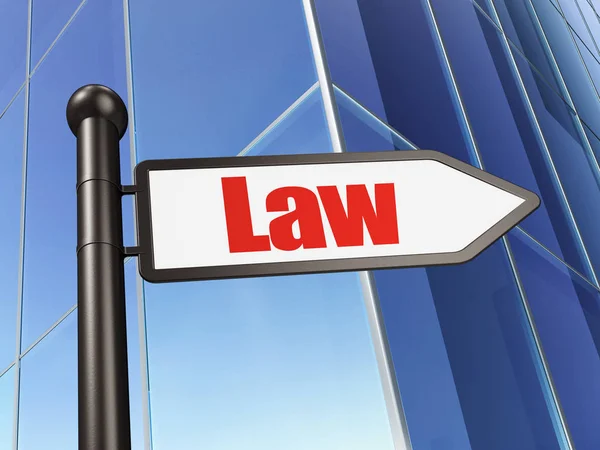 Law concept: sign Law on Building background — Stock Photo, Image