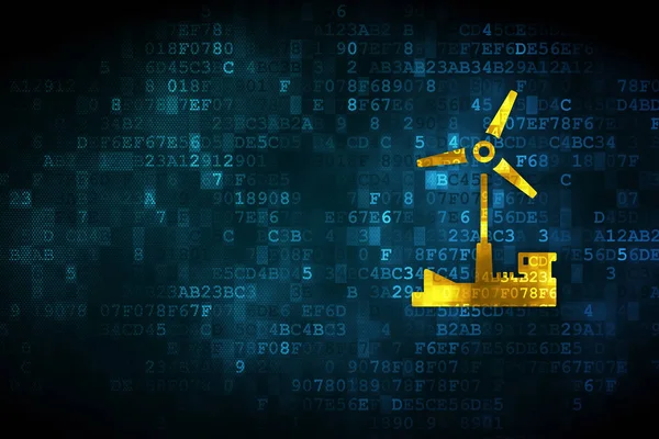 Industry concept: Windmill on digital background — Stock Photo, Image