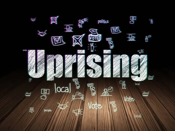 Political concept: Uprising in grunge dark room — Stock Photo, Image