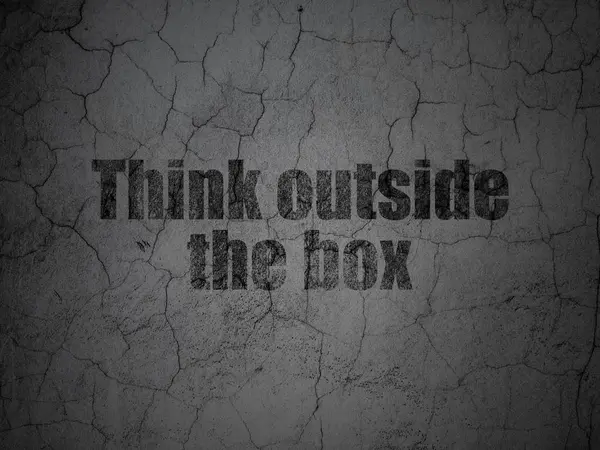 Learning concept: Think outside The box on grunge wall background — Stock Photo, Image