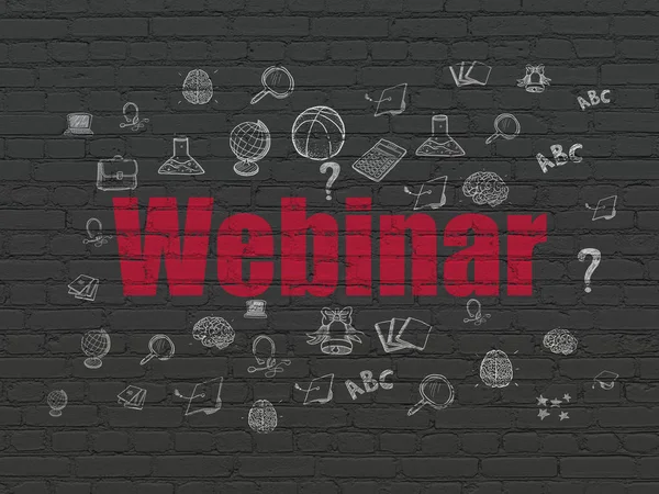 Education concept: Webinar on wall background