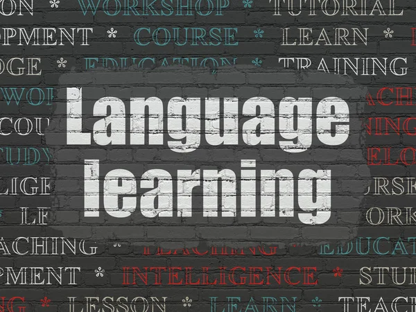 Studying concept: Language Learning on wall background — Stock Photo, Image