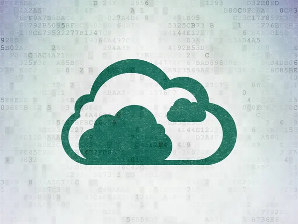 Cloud computing concept: Cloud on Digital Data Paper background