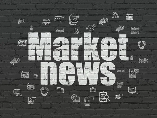 Концепция новостей: Новости рынка на фоне стен — стоковое фото