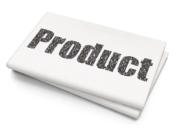 Concepto de marketing: Producto sobre fondo de periódico en blanco — Foto de Stock