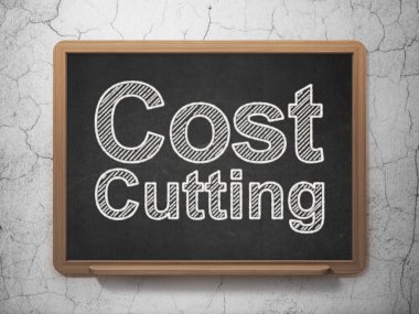 İş kavramı: Kara tahta arka plan üzerinde kesme mal