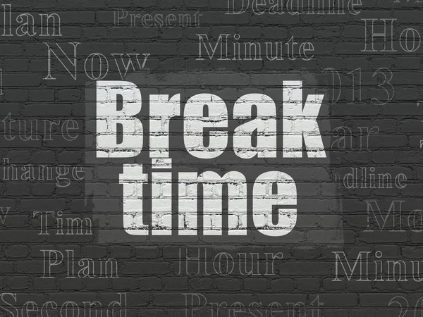 Time concept: Break Time on wall background — Stock Photo, Image
